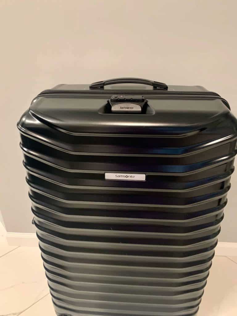 Black Samsonite luggage perfect for air travel