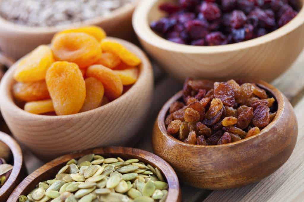 bowls full of dried fruits - healthy eating