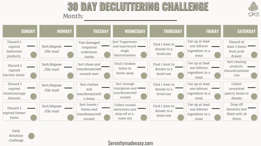 28 day declutter challenge