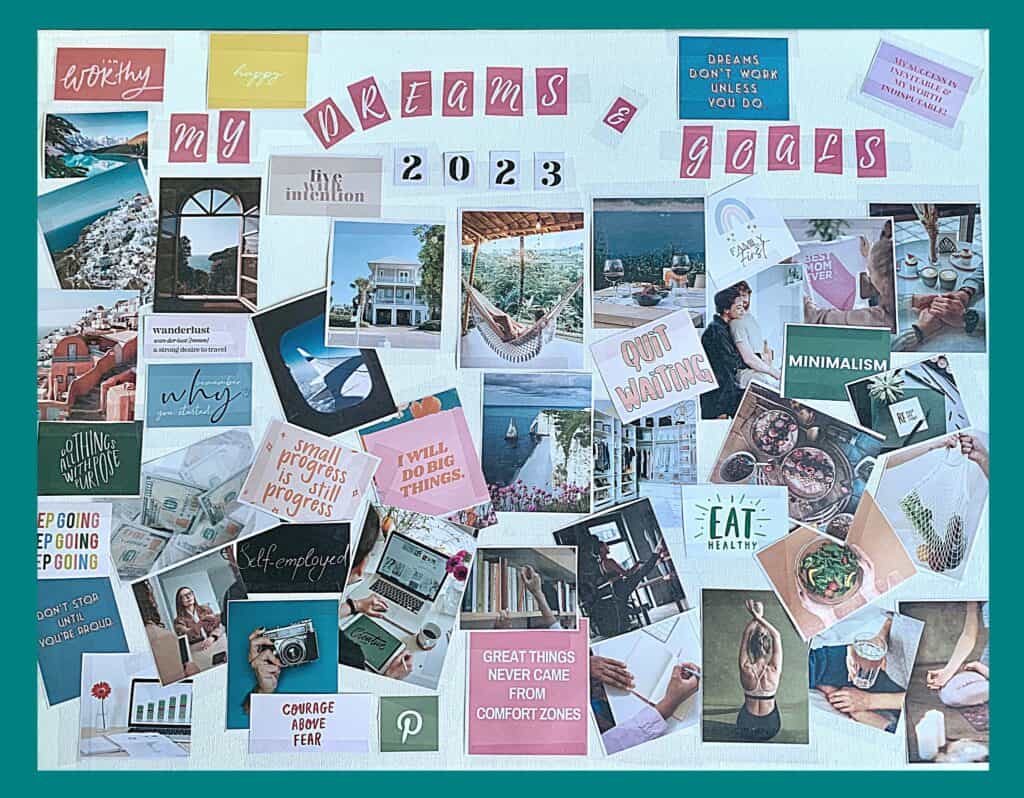 Beautiful image of a vision board