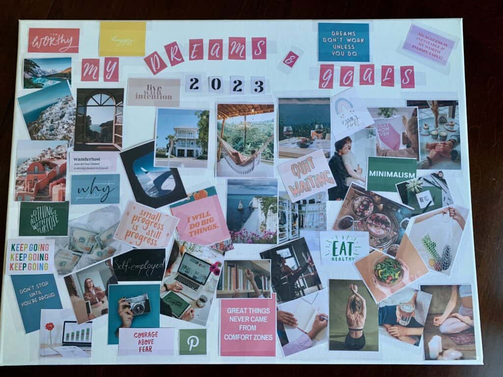 How to create a vision board with a beautiful image of a vision board