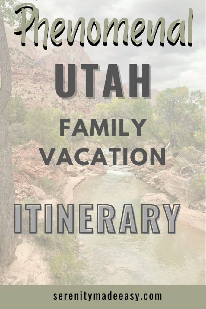 Utah family vacation with an image of Zion