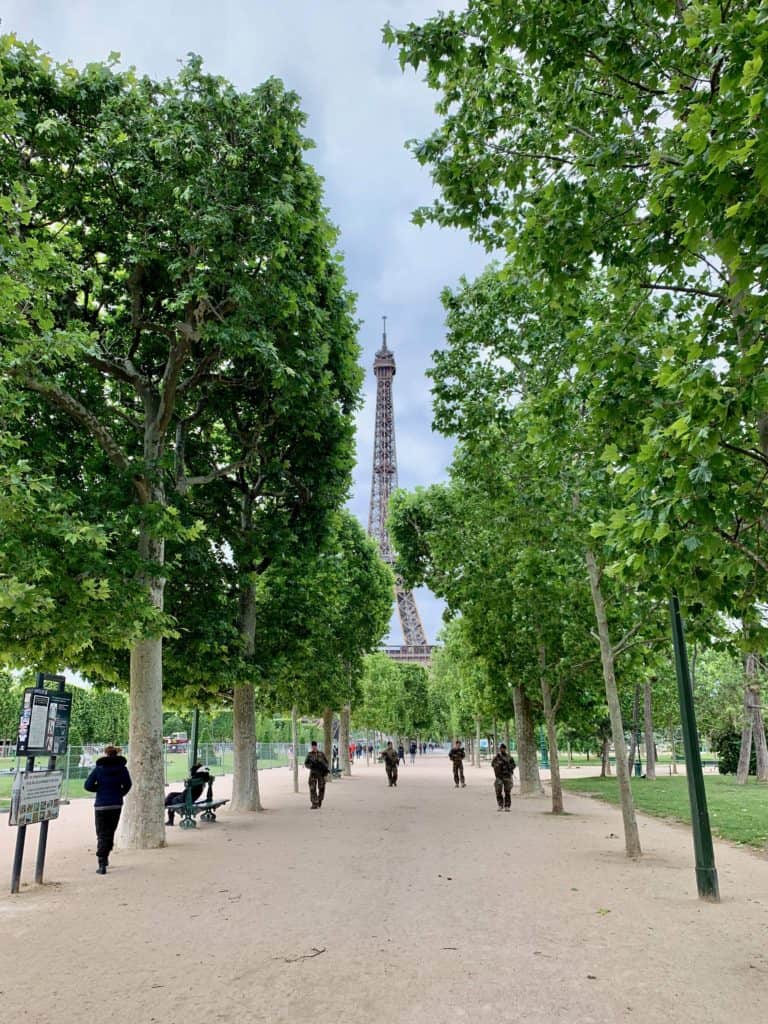 Eiffel tower and walking paths