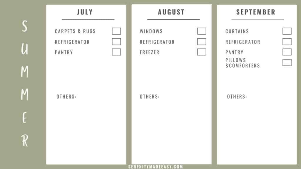 Printable winter house chores list by month