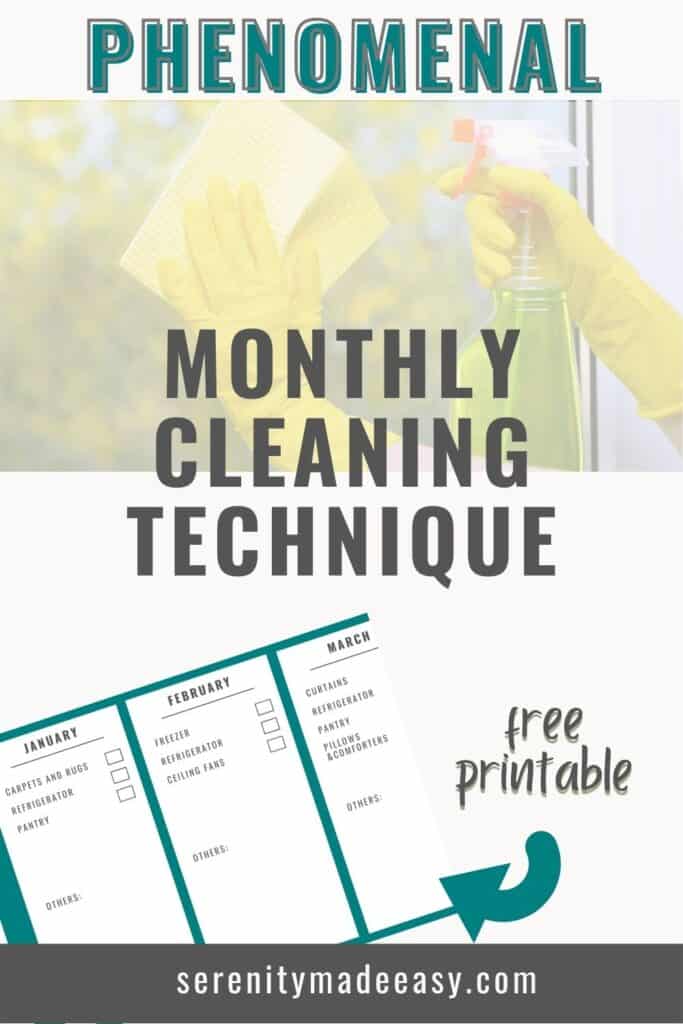 Phenomenal monthly cleaning technique with free house chores printable