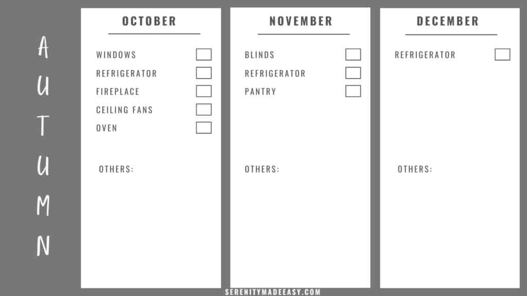 Printable winter house chores list by month