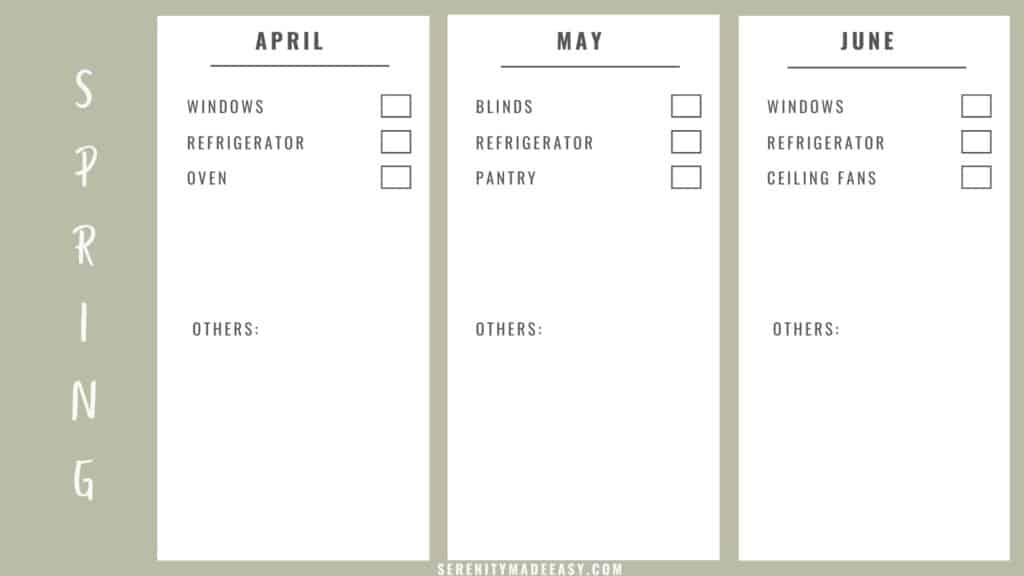 Printable winter house chores list by month