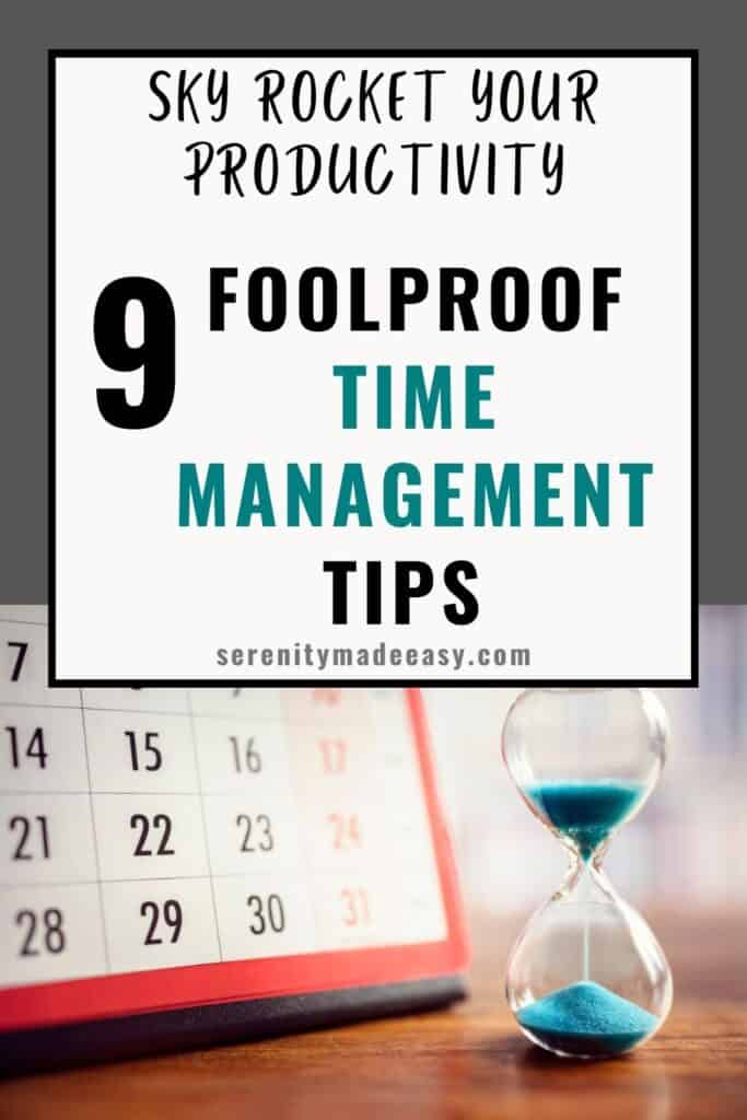 Sky rocket your productivity - 9 foolproof time management tips - an image of a calendar and hourglass