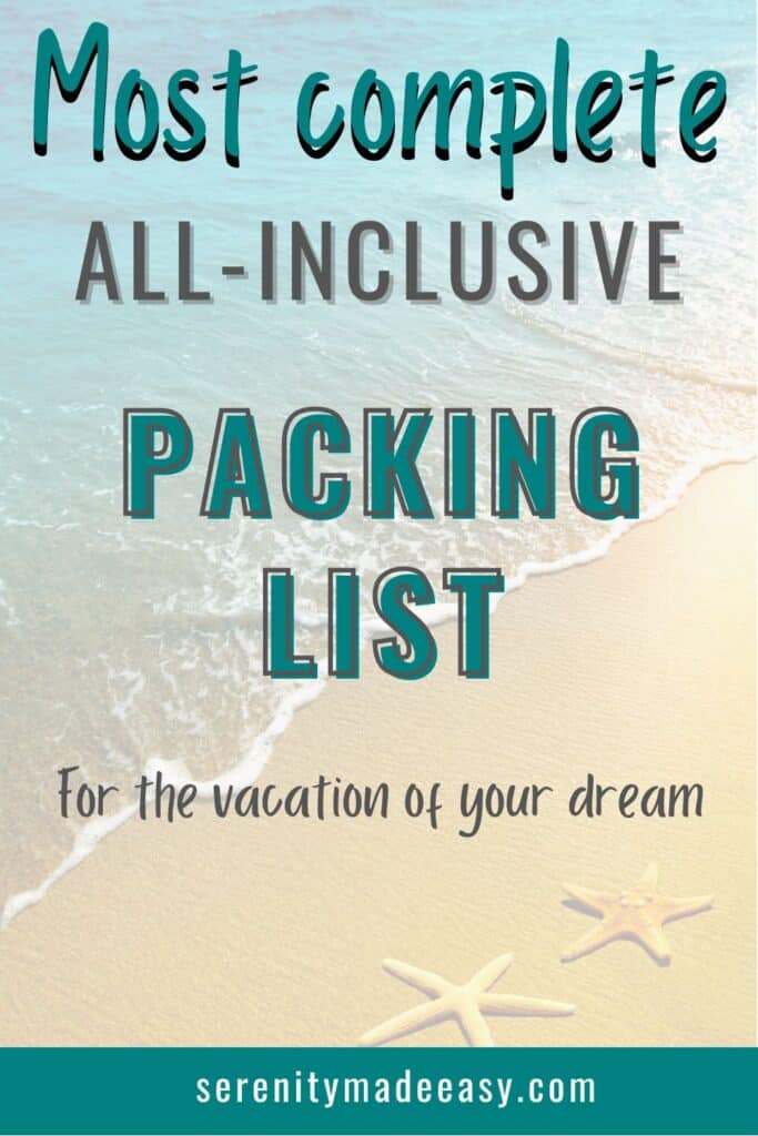 All-inclusive resort packing list