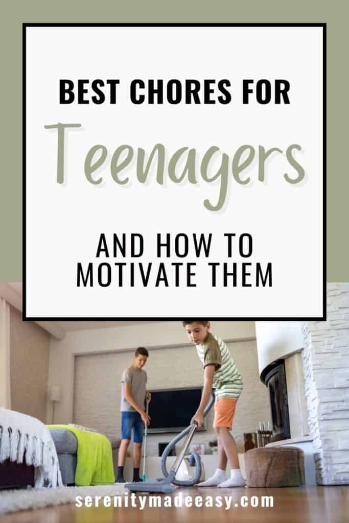 Best chores for teenagers and how to motivate them - with 2 boys doing house chores