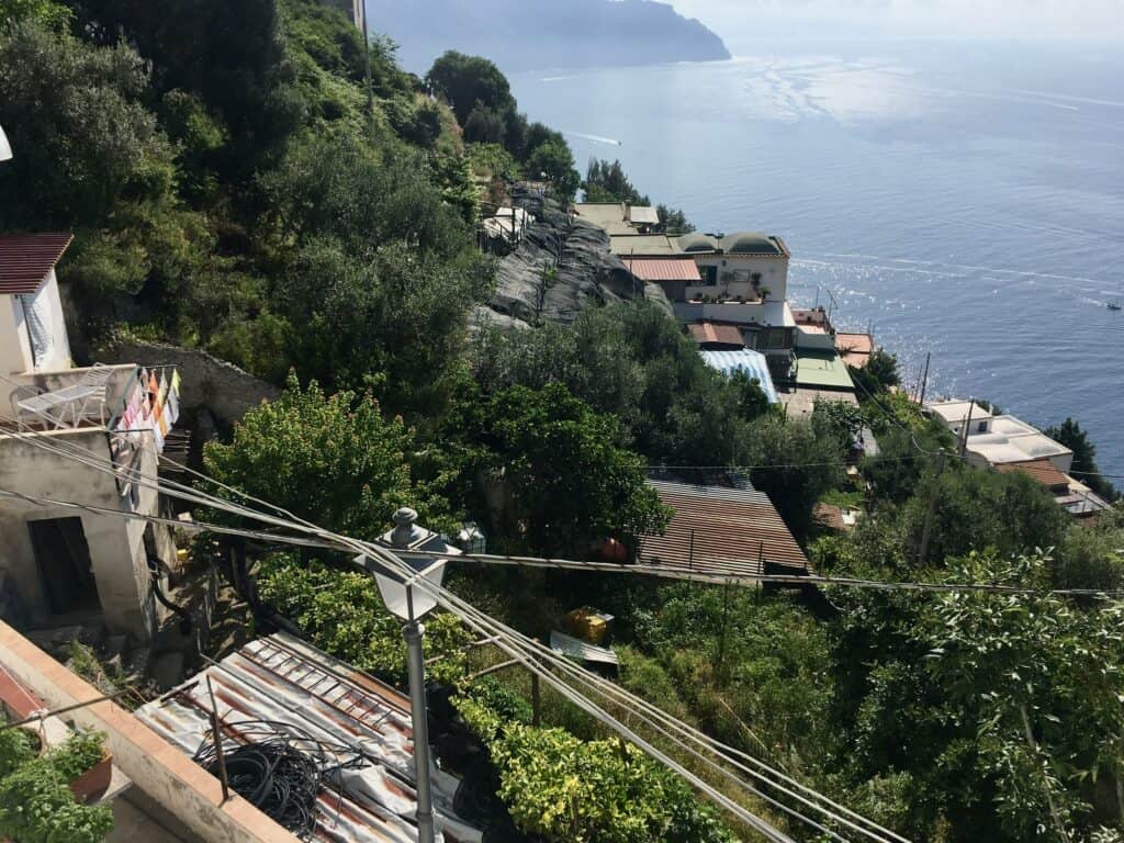 View of ocean and lemon farms in Amalfi - best 10 day Italy itinerary