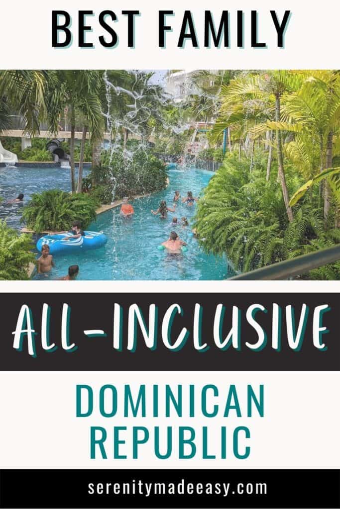 Best family all-inclusive Dominican Republic with an image of a water park with several people appearing to have fun in the water.