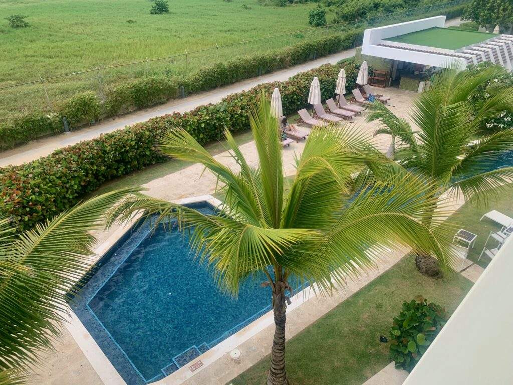 Palm trees and a pool at this Dominican Republic all-inclusive family resort