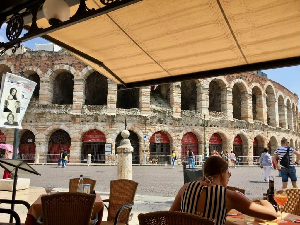 View of the Arena in Verona Italy.