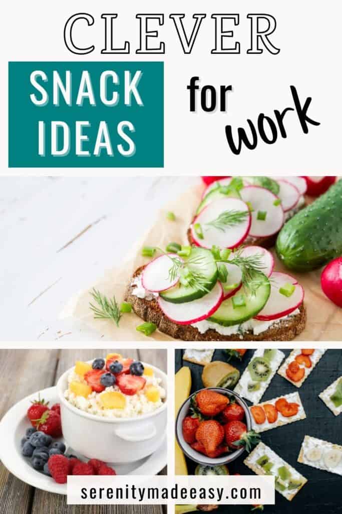 Clever snack ideas for work - a few pieces of bread with cucumbers, radishes and dill