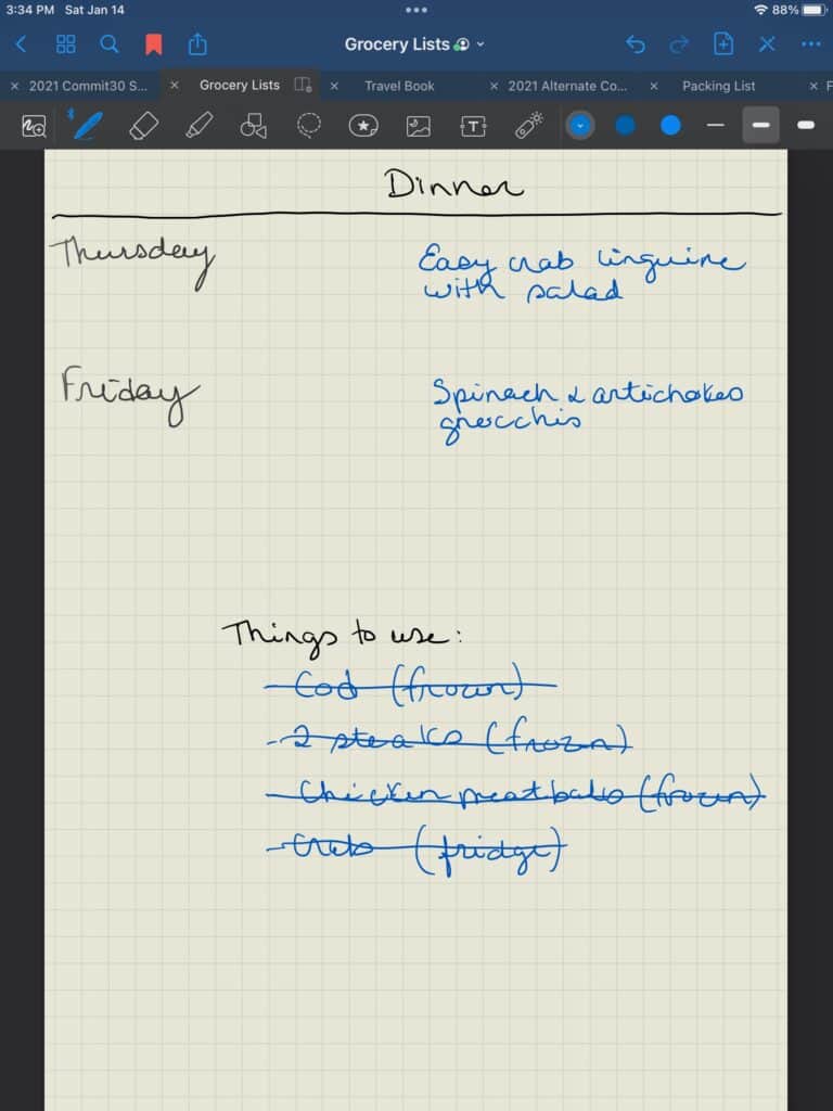 Healthy family meal plan template