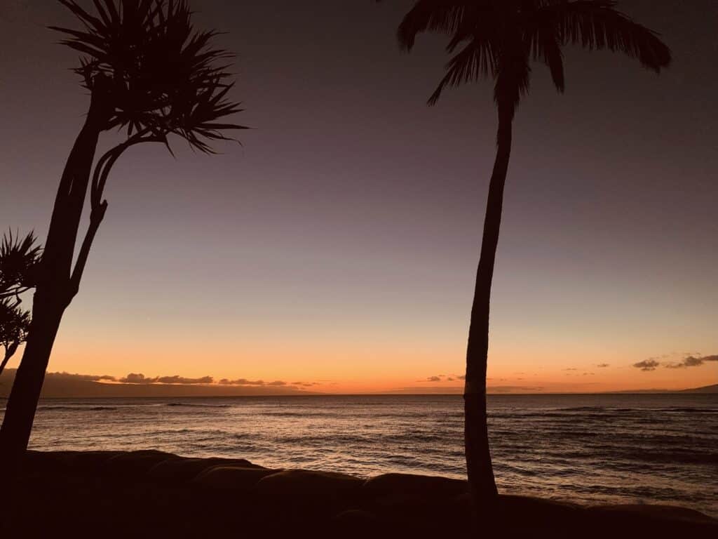 Stunning sunset, Maui travel guide.