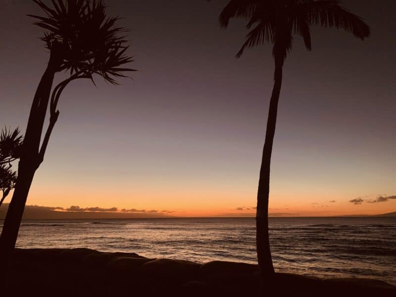 Stunning sunset, Maui travel guide.