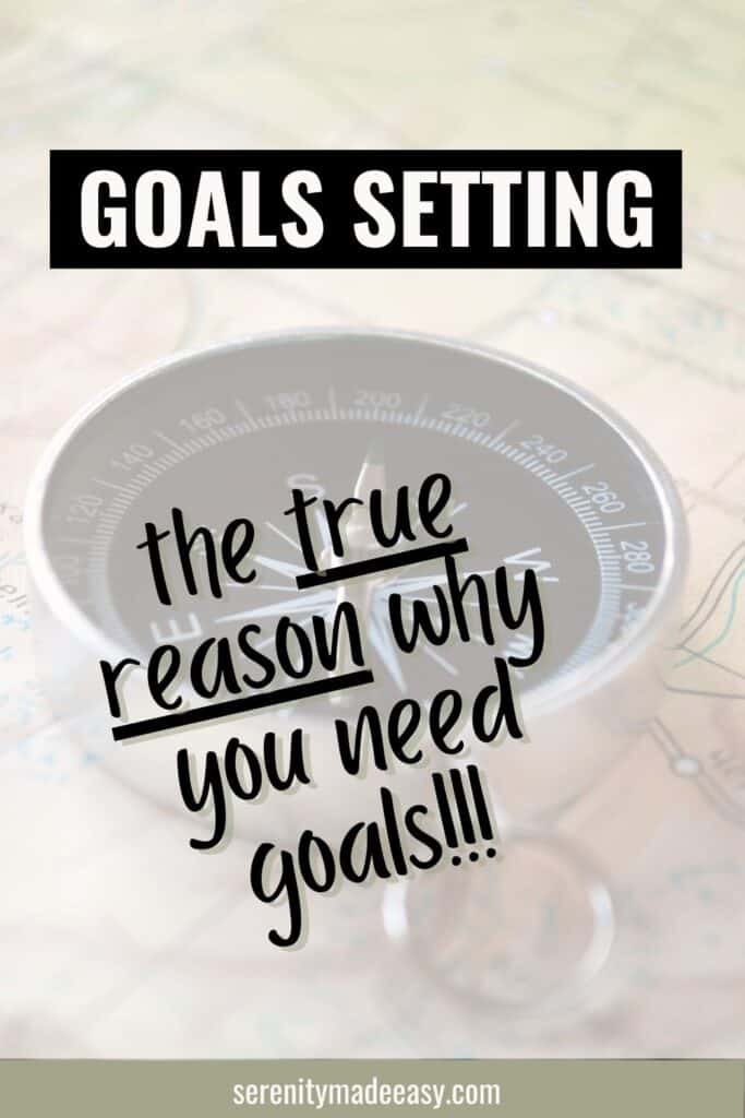 Why set goals - the true reason with a faded image of a compass.