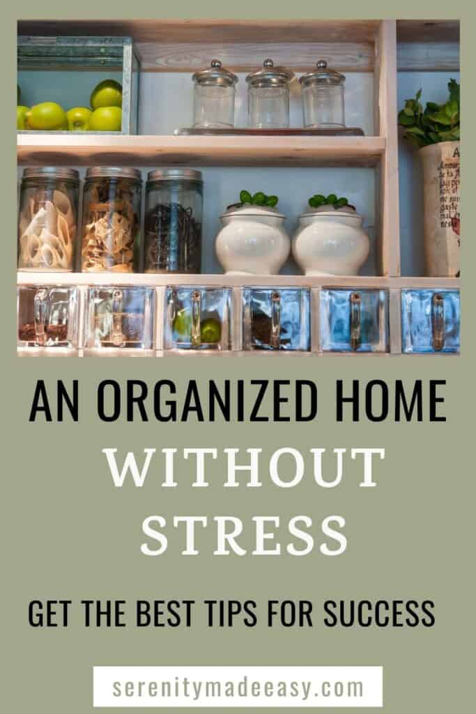 A really neatly organized kitchen shelf is one of many home organization ideas