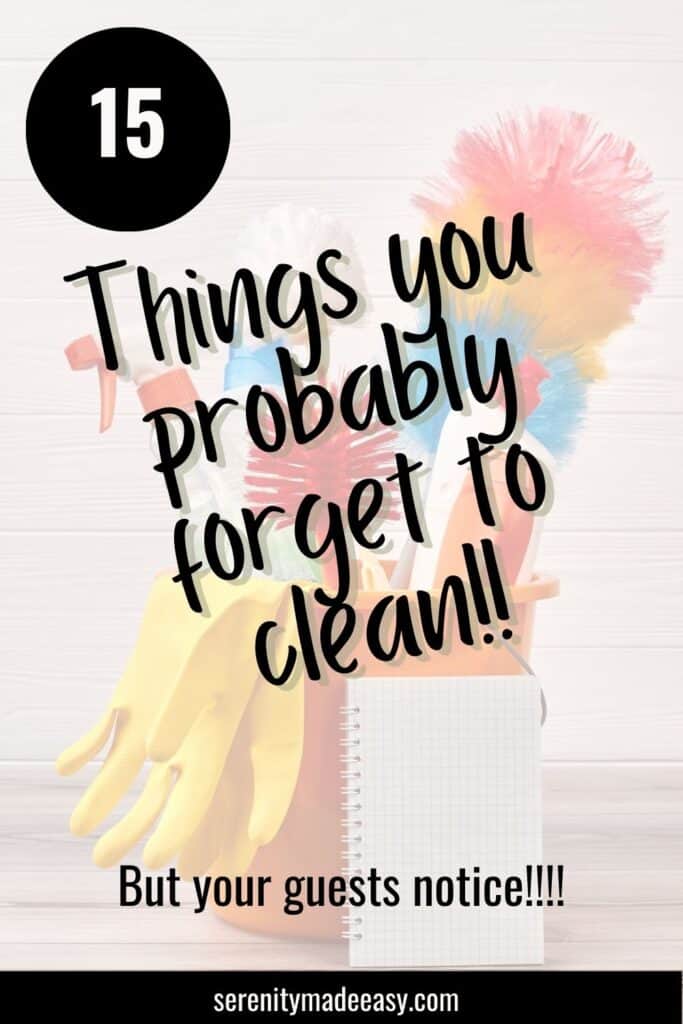 15 monthly things to clean you probably forget with a basket of colorful cleaning supplies