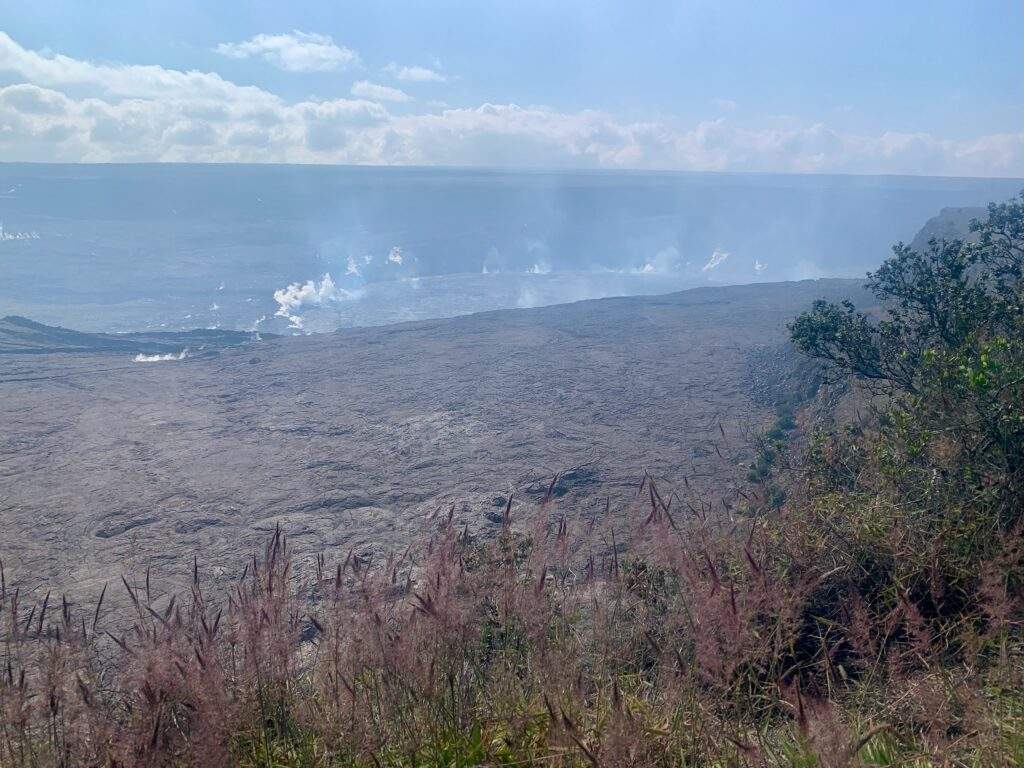 Steam coming off of a crater at Volcano National Park in Hawaii.