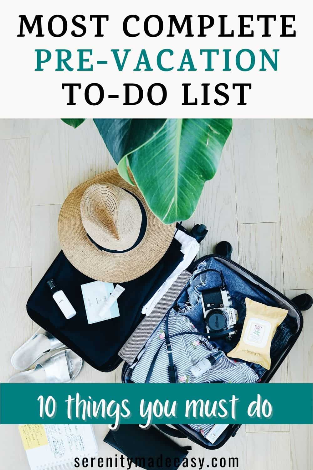 Things to do before going on vacation - the best checklist - Serenity ...