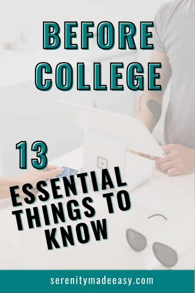 A faded image of someone paying with a credit card - 13 essential things to know before college