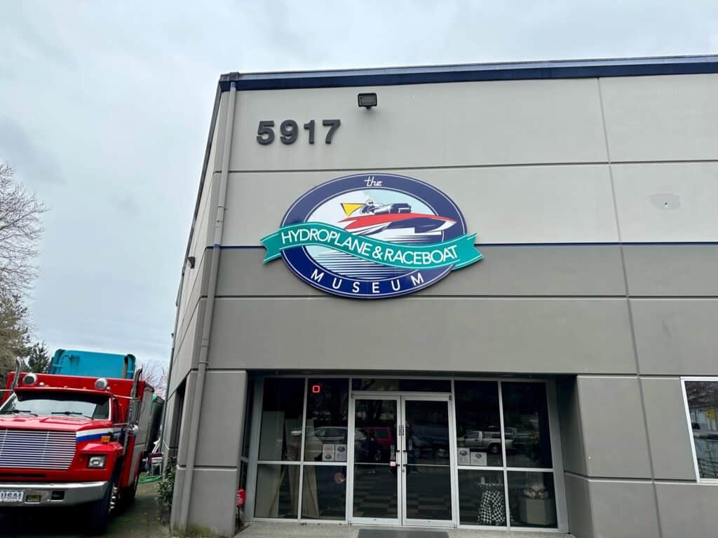 Photo of the entrance to the Hydroplane Museum near Seattle.