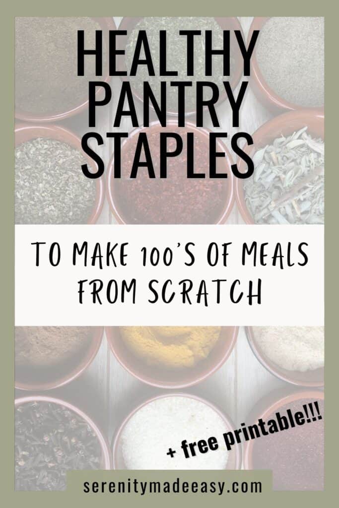 Pantry Staples List {With FREE Printable}