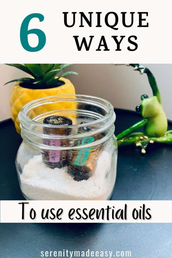 A few bottles of essential oils in Epsom salt. So many ways to use essential oils.