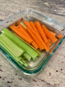 Raw veggies prepped for best cold lunches
