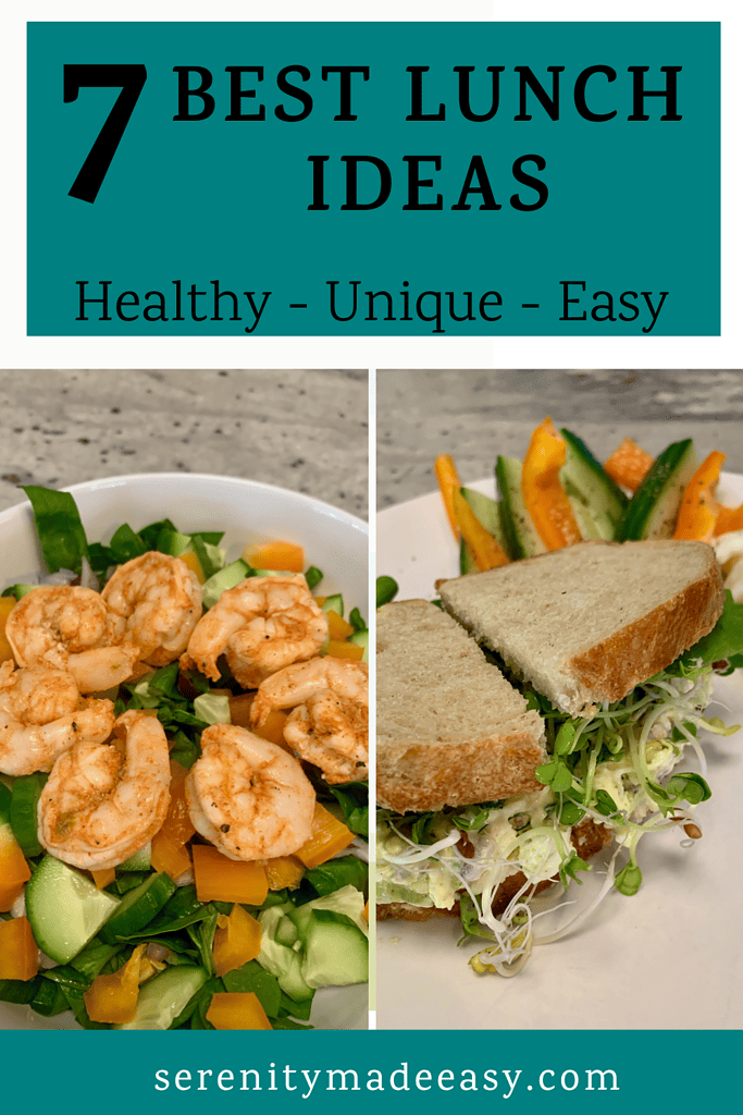Best lunch ideas with 2 images: an egg salad sandwich and a shrimp salad