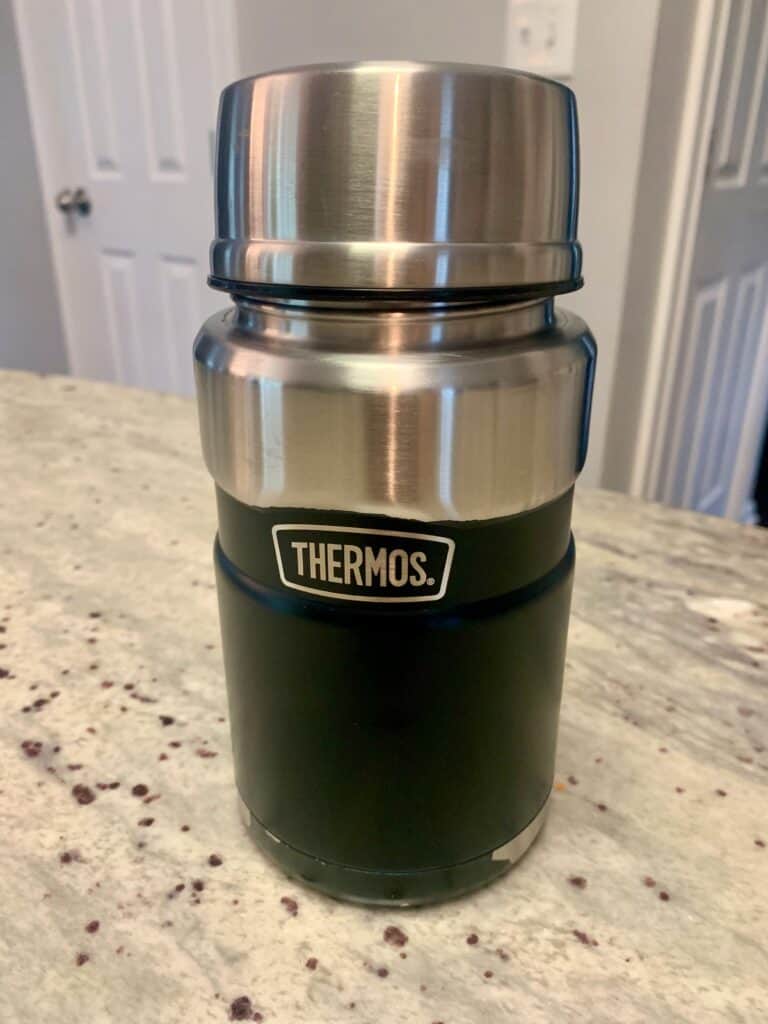 A used thermos with paint chipping - hot lunch ideas for school