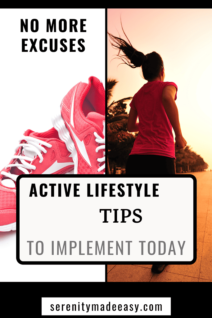 A pair of running shoes and a woman running - Active lifestyle tips