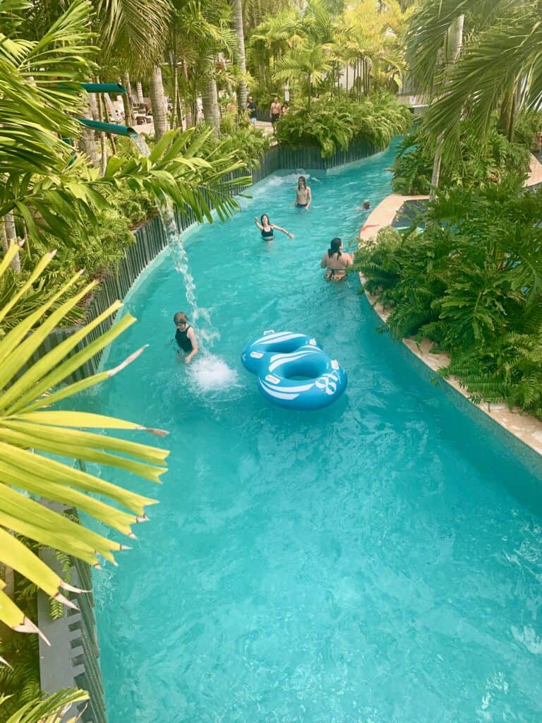 People playing in a lazy river