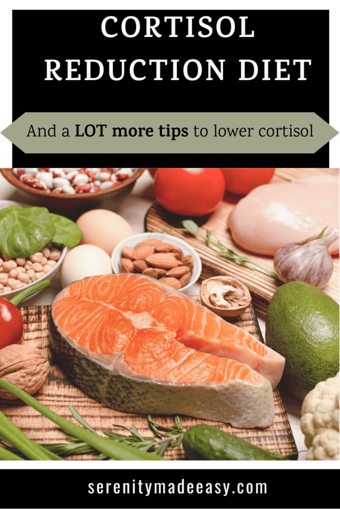 A spread of healthy food to lower cortisol levels.