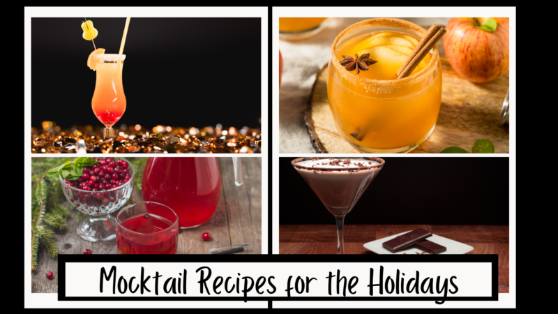 Four images of mocktail easy recipes for the Holidays