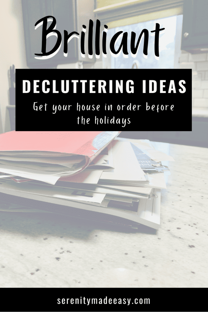 A messy pile of mail in a kitchen - good decluttering idea