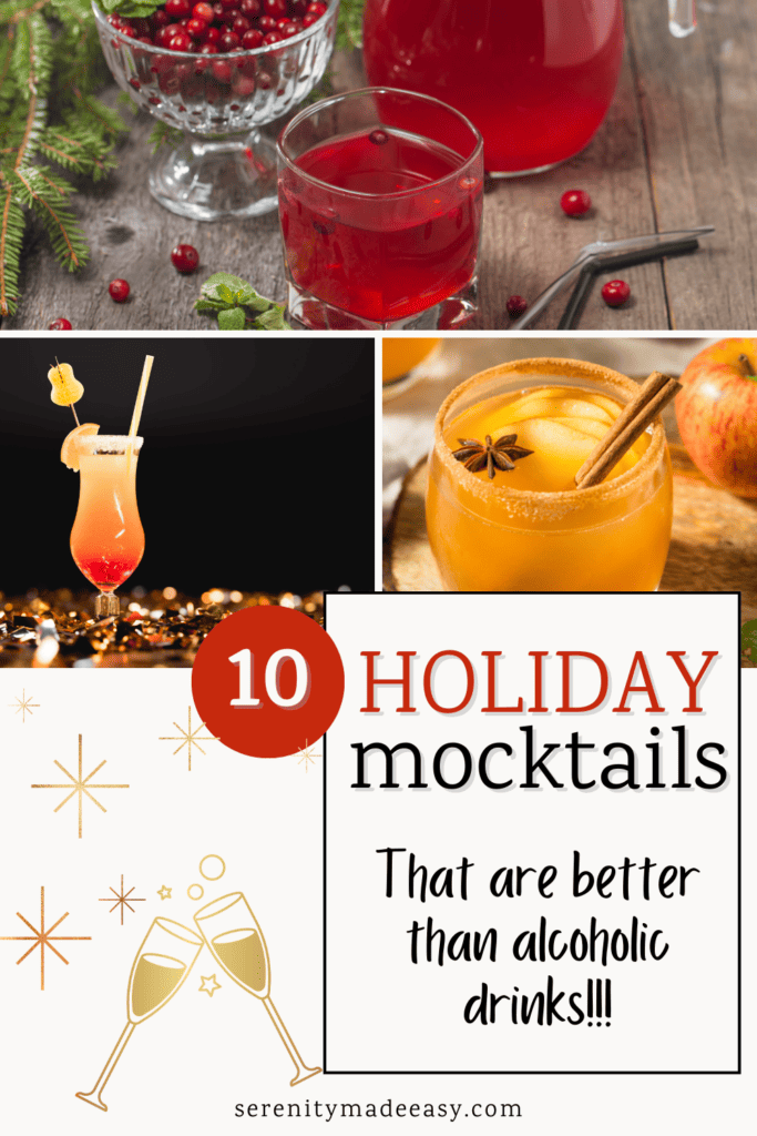 3 pictures of delicious looking Holiday Mocktails