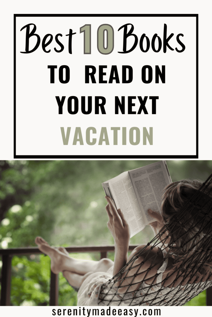 A woman reading a book in a hammock while on vacation