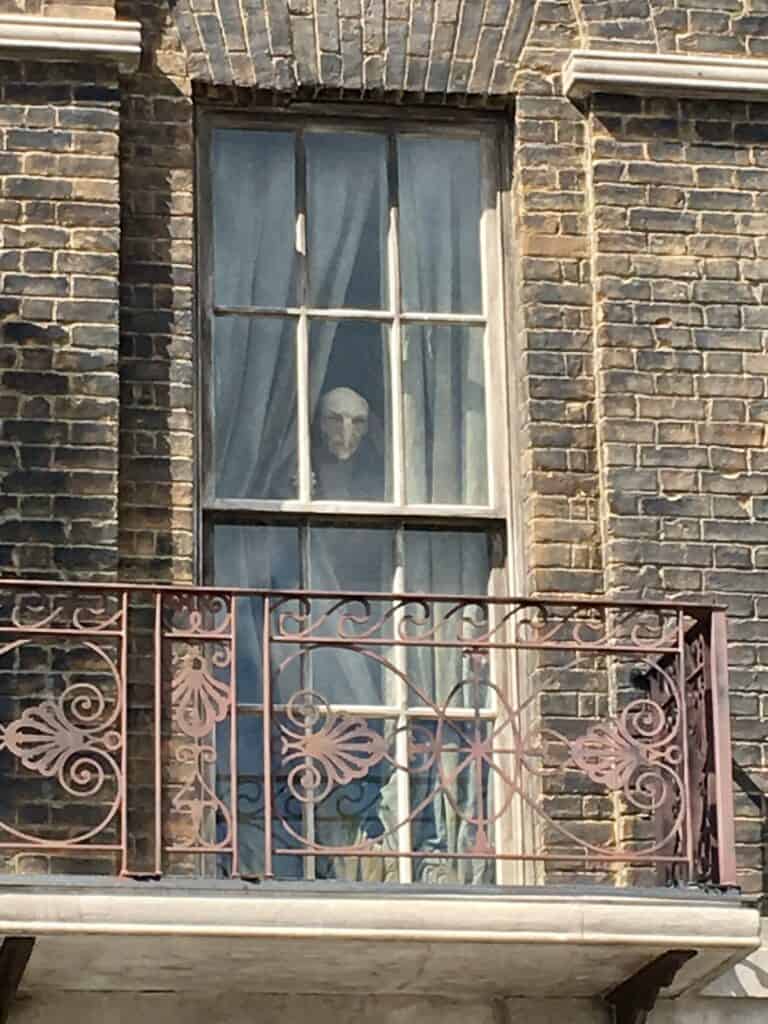 Creature from Harry Potter staring out of a window.