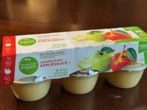 A pack of unsweetened apple sauce