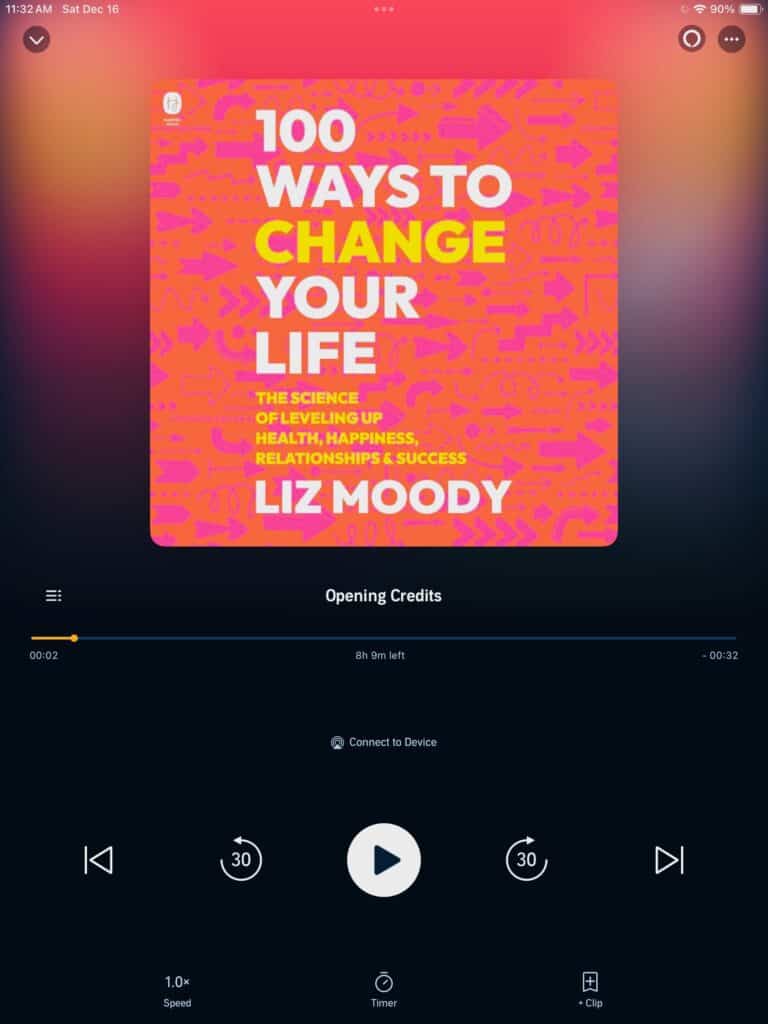 Image of the audible book 100 ways to change your life