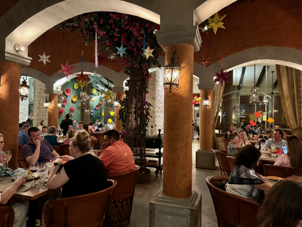 The inside of a Mexican restaurant.