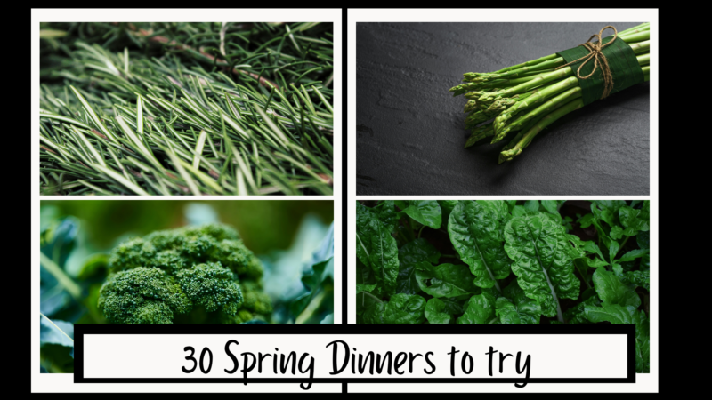 4 spring produce to make the best Spring Dinners: broccoli, spinach, asparagus, rosemary