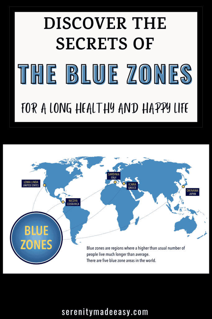 World map of the Blue Zones