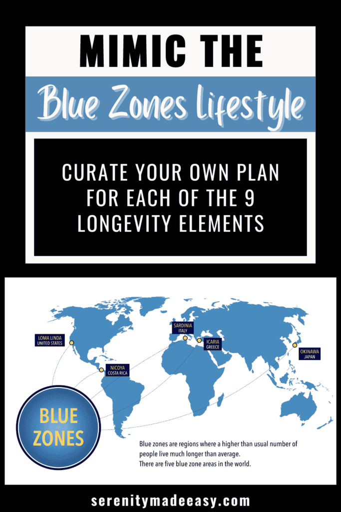A world map showing where the blue zones diets are located