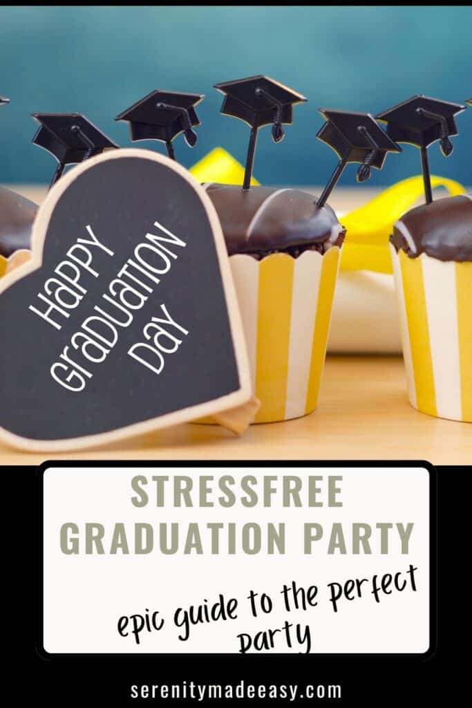 Guide to plan a stressfree graduation party - picture of chocolate cupcakes with yellow wrapper