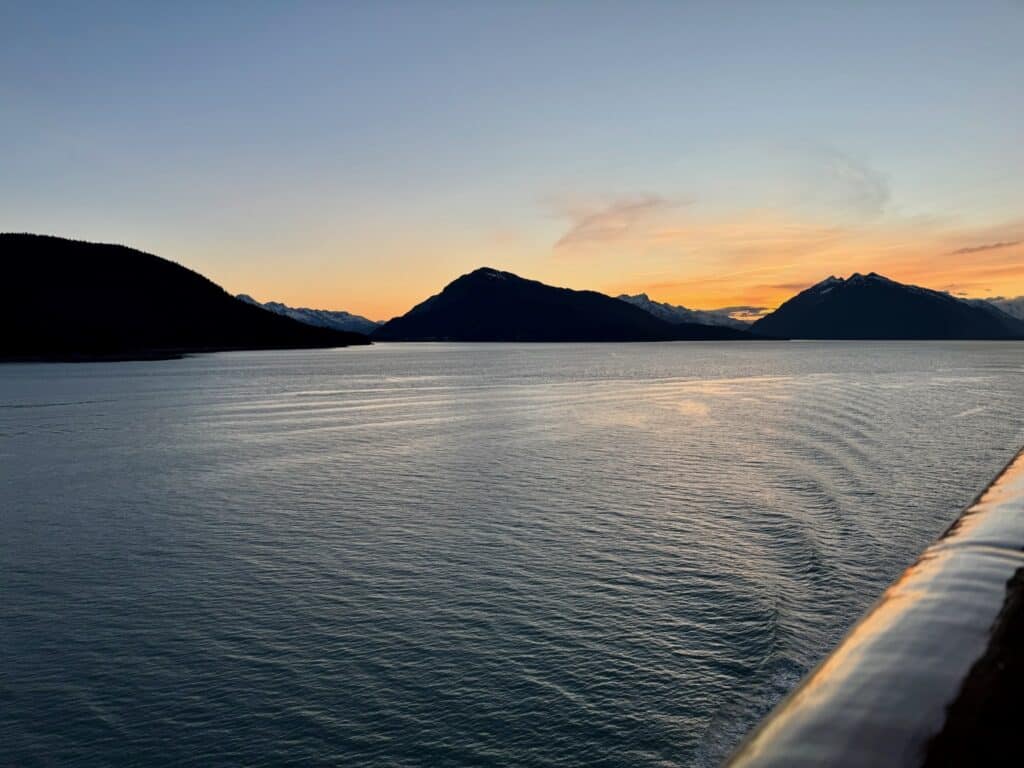 Alaska sunset from cruise ship